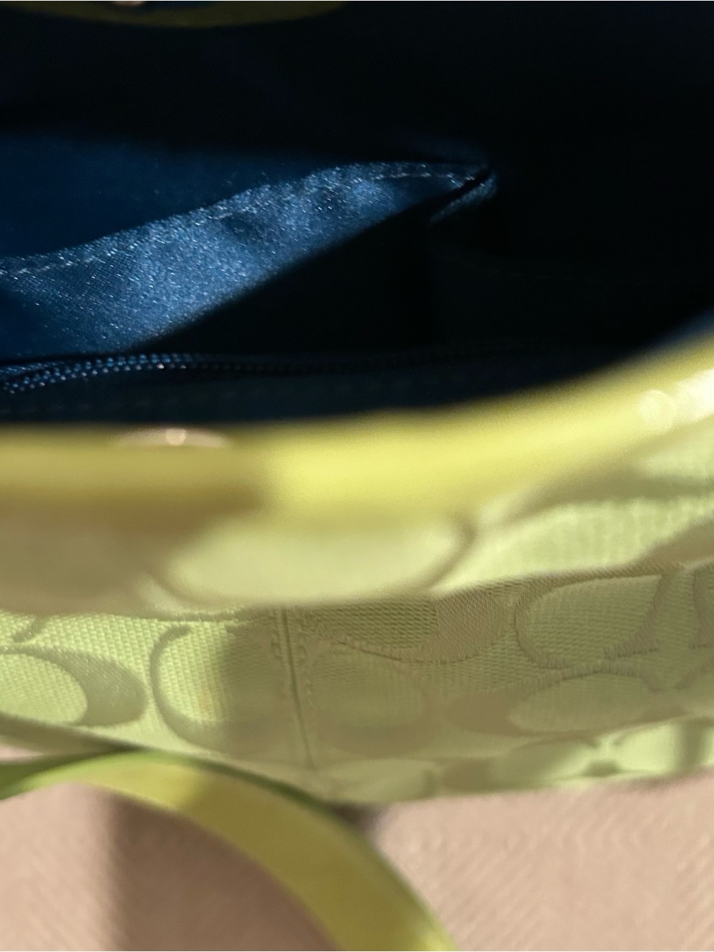 Coach vintage y2k lime green Penelope signature canvas, leather hobo F14689 - Picture 10 of 11